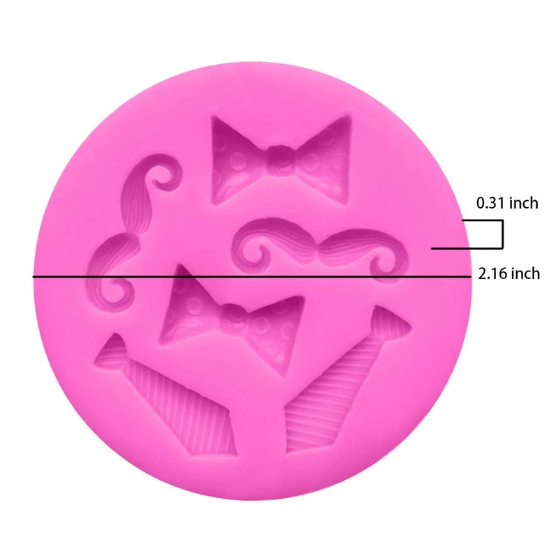 DonLeeving Luckycivia 4 PACK Bow Ties Beard Mini Silicone, Candy Chocolate Fondant Mold, Silicone Cake Mould - Image 2